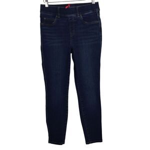 Spanx Mid Rise Pull On Ankle Skinny Jeggings Shaping Denim Jeans Blue Size Small